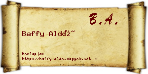 Baffy Aldó névjegykártya